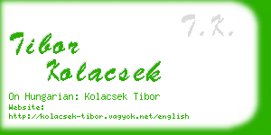tibor kolacsek business card